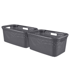 Curver Ensemble de paniers à linge Style 2x45 L Anthracite