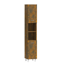 Armoire de bain Chêne fumé 30x30x179 cm Bois d'ingénierie