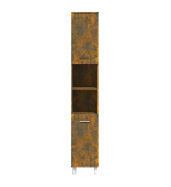 Armoire de bain Chêne fumé 30x30x179 cm Bois d'ingénierie