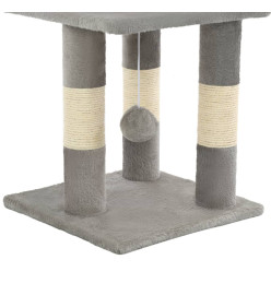 Arbre à chat avec griffoirs en sisal 65 cm Gris