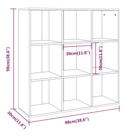 Armoire à livres Chêne fumé 98x30x98 cm