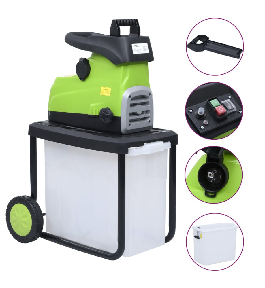 Broyeur électrique de jardin avec sac de collecte 2800 W