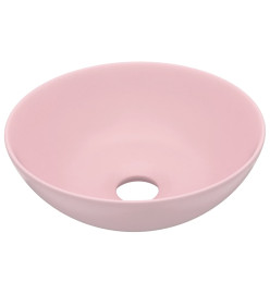 Lavabo de salle de bain Céramique Rose mat Rond