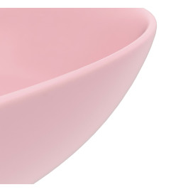 Lavabo de salle de bain Céramique Rose mat Rond