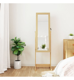 Armoire à bijoux miroir avec lumières LED sur pied