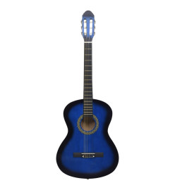 Guitare classique pour débutants Bleu 4/4 39" Tilleul