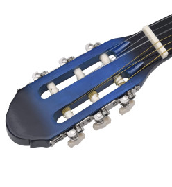 Guitare classique pour débutants Bleu 4/4 39" Tilleul