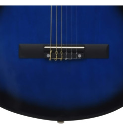 Guitare classique pour débutants Bleu 4/4 39" Tilleul