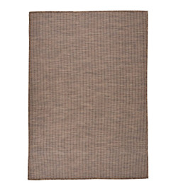 Tapis à tissage plat d'extérieur 160x230 cm Marron