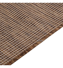 Tapis à tissage plat d'extérieur 160x230 cm Marron