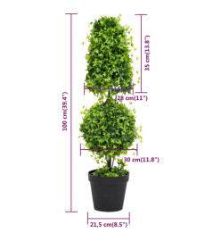 Plante de buis artificiel avec pot Vert 100 cm