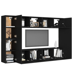 Ensemble de meubles TV 8 pcs Noir Aggloméré