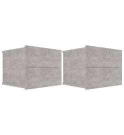 Tables de chevet 2 pcs Gris béton 40 x 30 x 30 cm Aggloméré