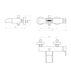 SCHÜTTE Mitigeur de bain avec bec verseur IDROVIA chrome