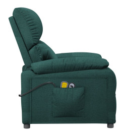 Fauteuil électrique de massage Vert foncé Tissu