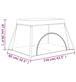 Parc pour bébé avec matelas Gris foncé Tissu de lin