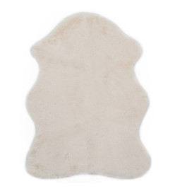 Tapis 65 x 95 cm Fausse fourrure de lapin Crème