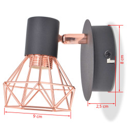 Lampe murale avec 2 ampoules LED à incandescence 2 pcs 8 W