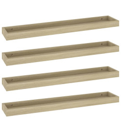 Étagères murales Loggia 4 pcs Chêne 80x15x4 cm MDF