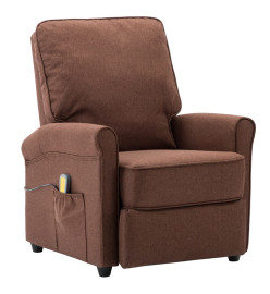 Fauteuil électrique de massage Marron Tissu