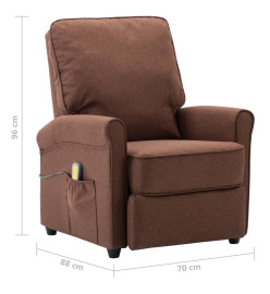 Fauteuil électrique de massage Marron Tissu