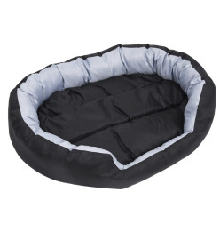 Coussin réversible lavable pour chien Gris et noir 110x80x23 cm