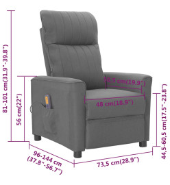 Fauteuil de massage Gris clair Tissu