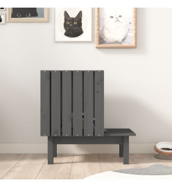 Maison pour chat Gris 60x36x60 cm Bois de pin massif