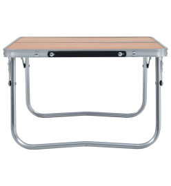 Table pliable de camping Marron Aluminium 60x40 cm