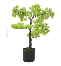 Bonsaï de cyprès artificiel avec pot 60 cm Vert