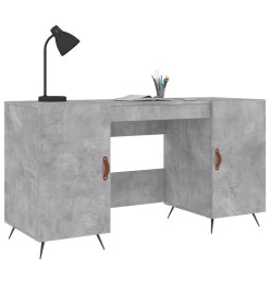 Bureau gris béton 140x50x75 cm bois d'ingénierie