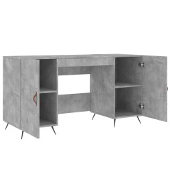 Bureau gris béton 140x50x75 cm bois d'ingénierie