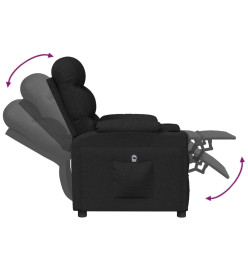 Fauteuil inclinable électrique Noir Tissu