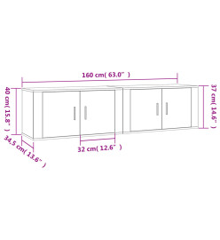 Meubles TV muraux 2 pcs chêne marron 80x34,5x40 cm