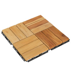 Tuiles de terrasse 20 pcs 30x30 cm bois massif teck