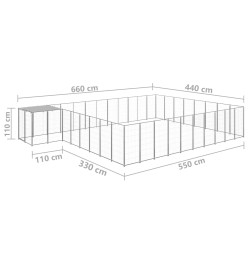 Chenil Argenté 25,41 m² Acier