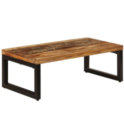 Table basse 100x50x35 cm Bois de récupération solide et acier