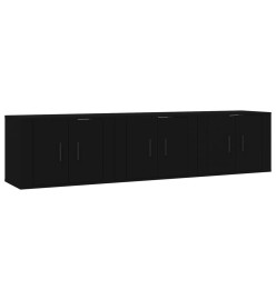 Meubles TV muraux 3 pcs noir 57x34,5x40 cm