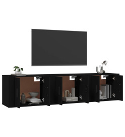 Meubles TV muraux 3 pcs noir 57x34,5x40 cm