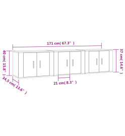 Meubles TV muraux 3 pcs noir 57x34,5x40 cm