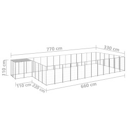 Chenil Argenté 22,99 m² Acier