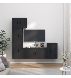 Ensemble de meubles TV 5 pcs Noir Bois d'ingénierie