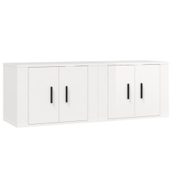 Meubles TV muraux 2 pcs blanc brillant 57x34,5x40 cm