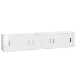 Ensemble de meubles TV 4 pcs Blanc brillant Bois d'ingénierie