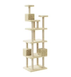 Arbre à chat avec griffoirs en sisal Crème 188 cm