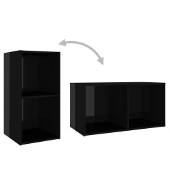 Meubles TV 2 pcs Noir brillant 72x35x36,5 cm Aggloméré