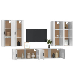 Ensemble de meubles TV 6 pcs Blanc brillant Bois d'ingénierie