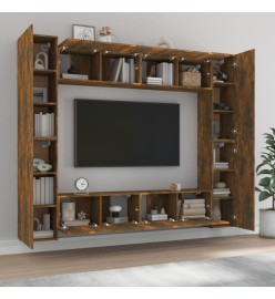 Ensemble de meubles TV 8 pcs Chêne fumé Bois d'ingénierie