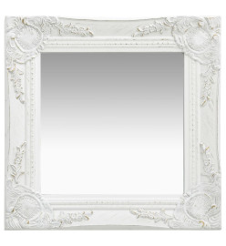 Miroir mural style baroque 40x40 cm Blanc