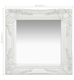 Miroir mural style baroque 40x40 cm Blanc